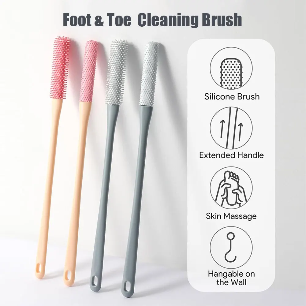 2 pcs Foot Scrubber for Pregnant Women, Toe Cleaning Brush, Exfoliating Silicone Brush, Remove Dead Skin, Foot Washing Tool