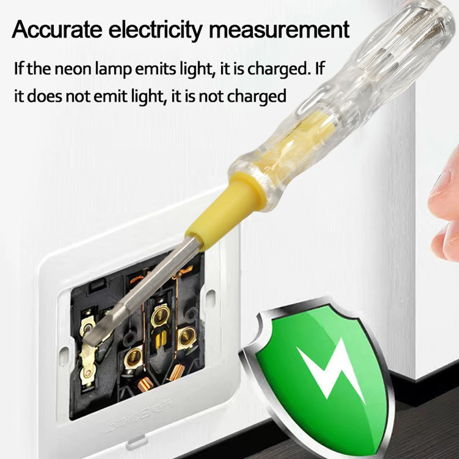 Compact Electric Test Pen Designed for 100V to 500V Detection with Illuminated Indicator and Replaceable Slotted Screwdriver End