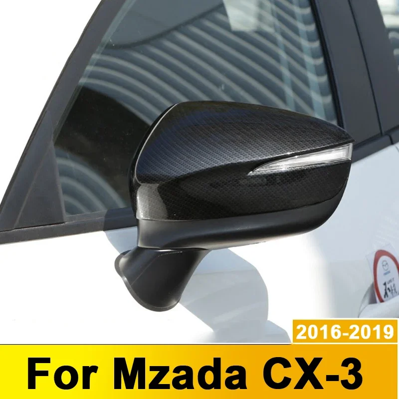 

ABS Car Rear-view Mirror Covers Shell Rearview Mirror Edge Guards For Mazda CX3 CX-3 2016-2018 2019 2020 2022 2023 Accessories