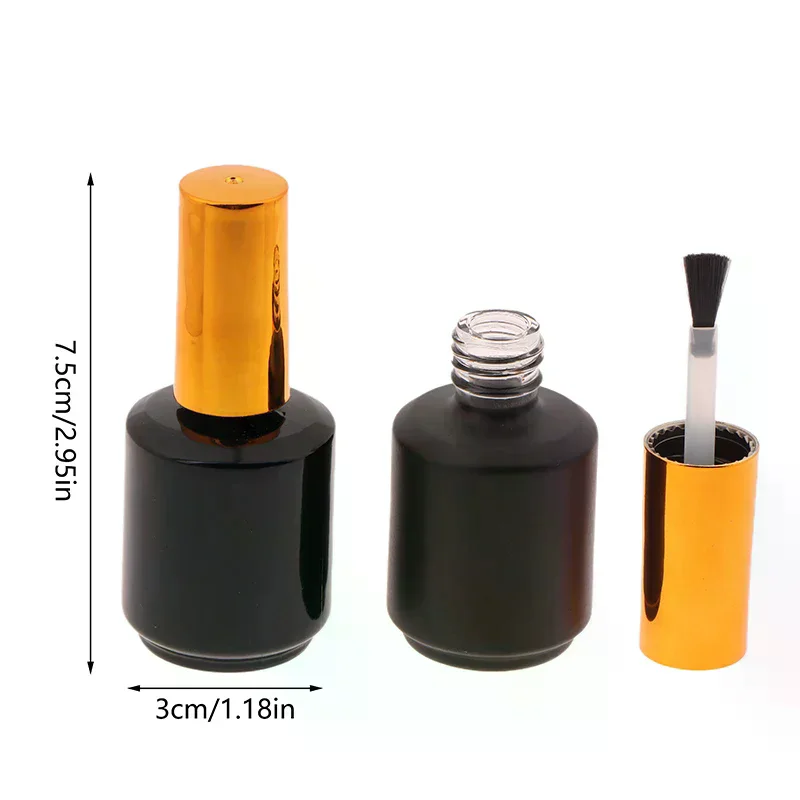 15 مللي زجاجة طلاء الأظافر الفارغة مع فرشاة غطاء ذهبي زجاجة إعادة الملء زجاجة صمغ عينة صغيرة جيل للأظافر حاويات طلاء الأظافر الزجاج #6