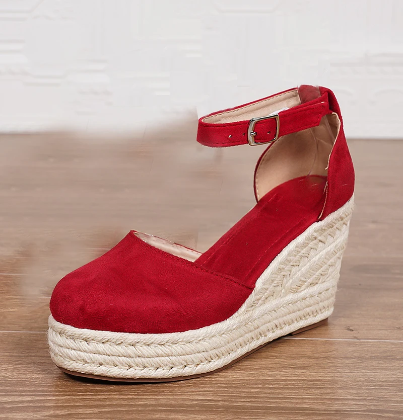 LIHUAMAO alpargatas cuñas sandalias zapatos para mujer tacones altos zapatos correa de tobillo sandalias modernas plataforma Casual zapatos de tacón cómodos