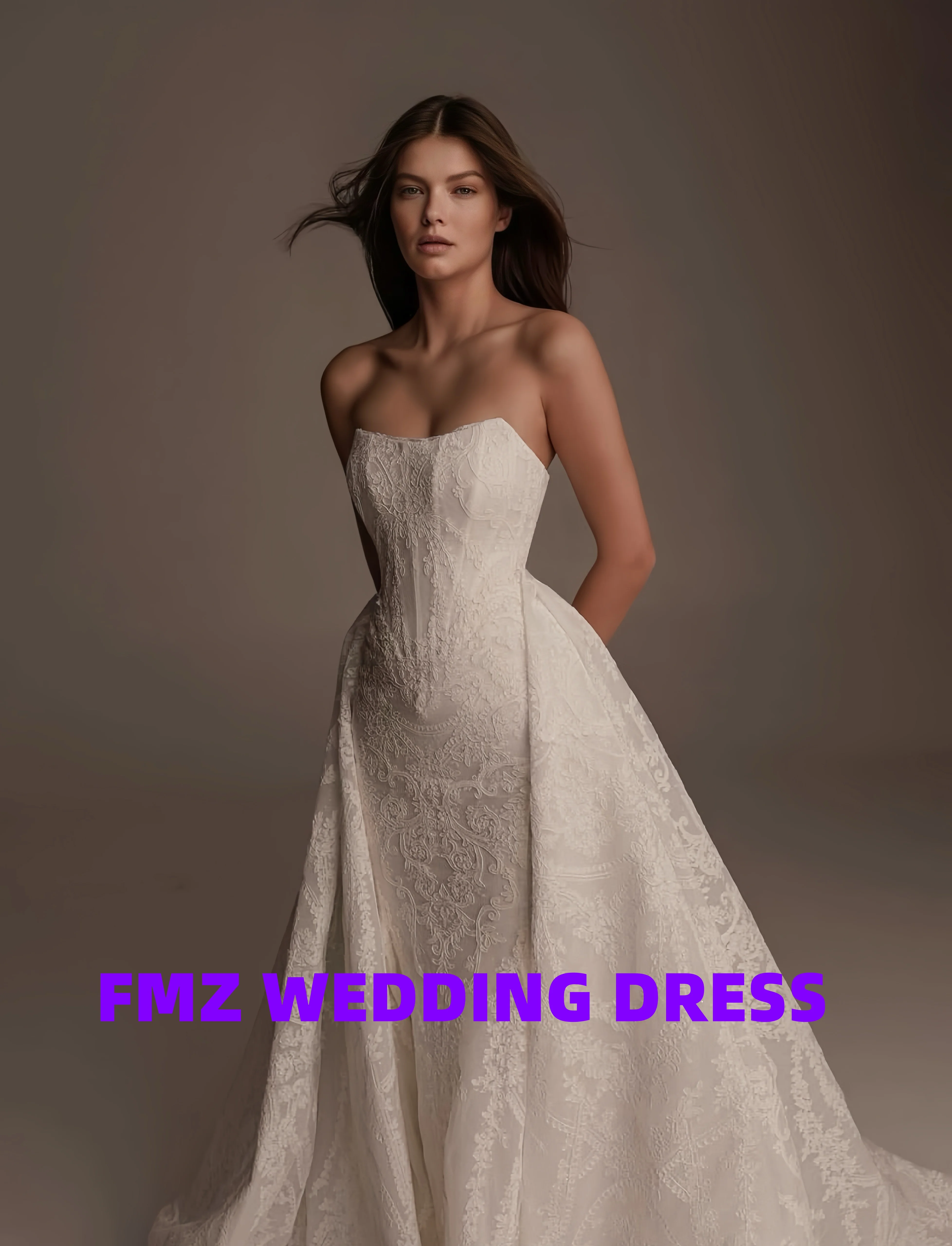 

Элегантное свадебное платье на заказ без бретелек без рукавов Русалка со съемным хвостом robe de mariee свадебное платье Vestidos de Novia