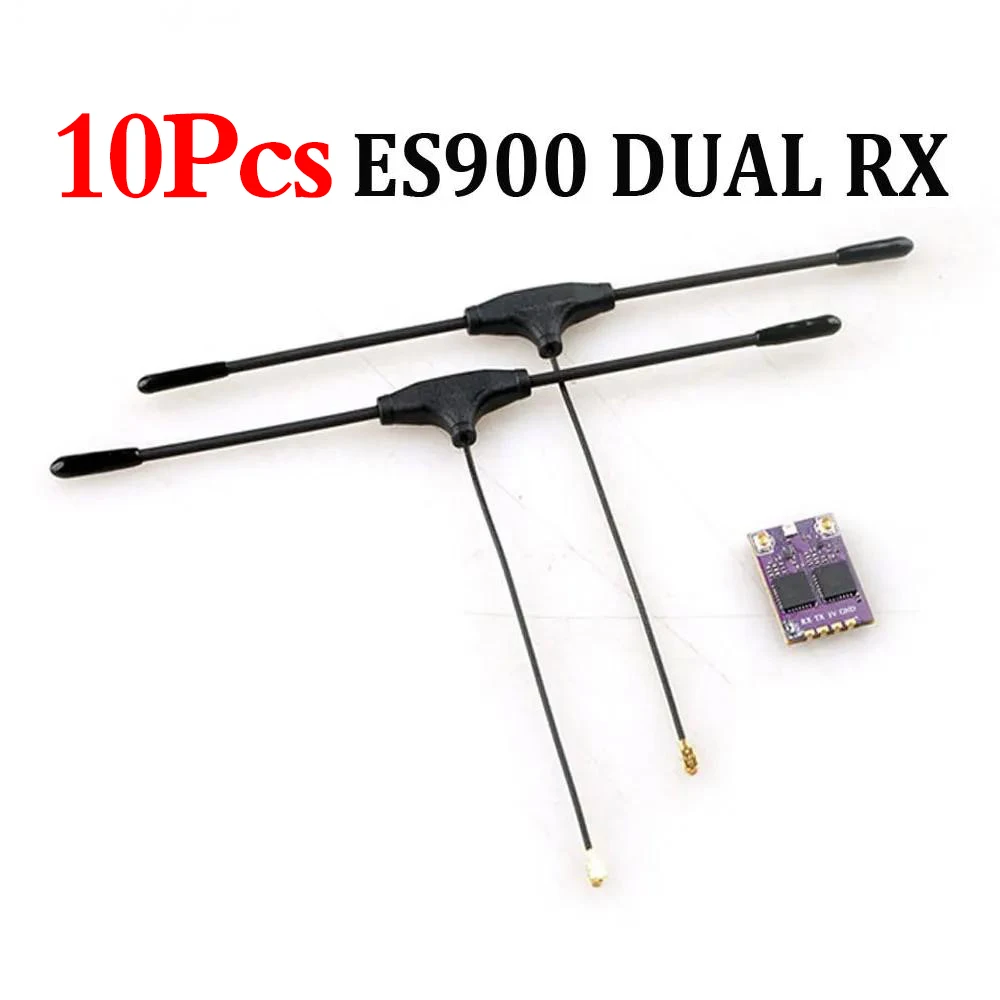 10PCS ES900 DUAL RX ELRS Diversity Receiver 915MHz / 868MHz /750MHz  Built-in TCXO for RC Airplane FPV Long Range Drone