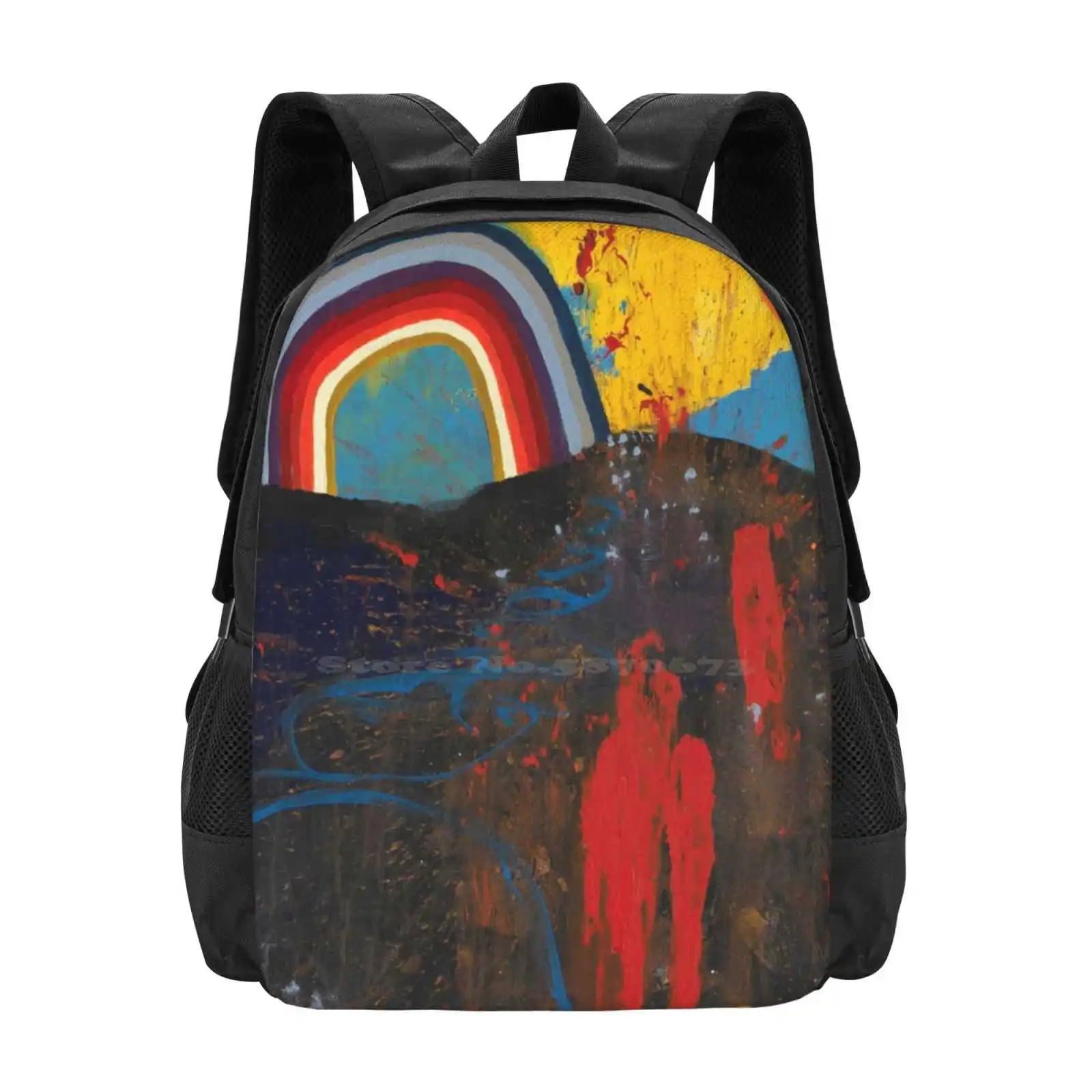 Number 2 (Rainbow Series) Hot Sale Schoolbag Backpack Fashion Bags Rainbow Colour Sky Red Landscape Urbanabstract