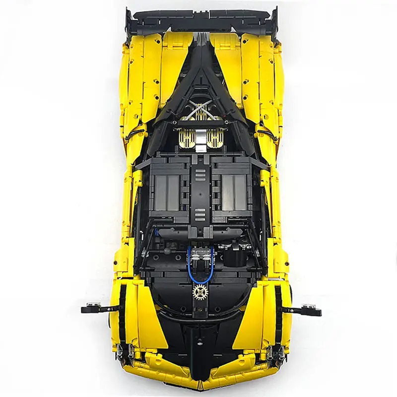 

Unique 1:8 003 Technical Yellow Huayra Super Sprots Vehicle Racing Model Building Block Brick DIY Puzzle Toys Chrismas Gifts Kid