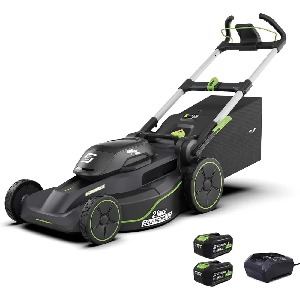 

Cordless Electric Lawn Mower, 40V 21-Inch Digi-Brushless Self-Propelled Lawn Mowers,Rapid Charger Included, Lawn Mower