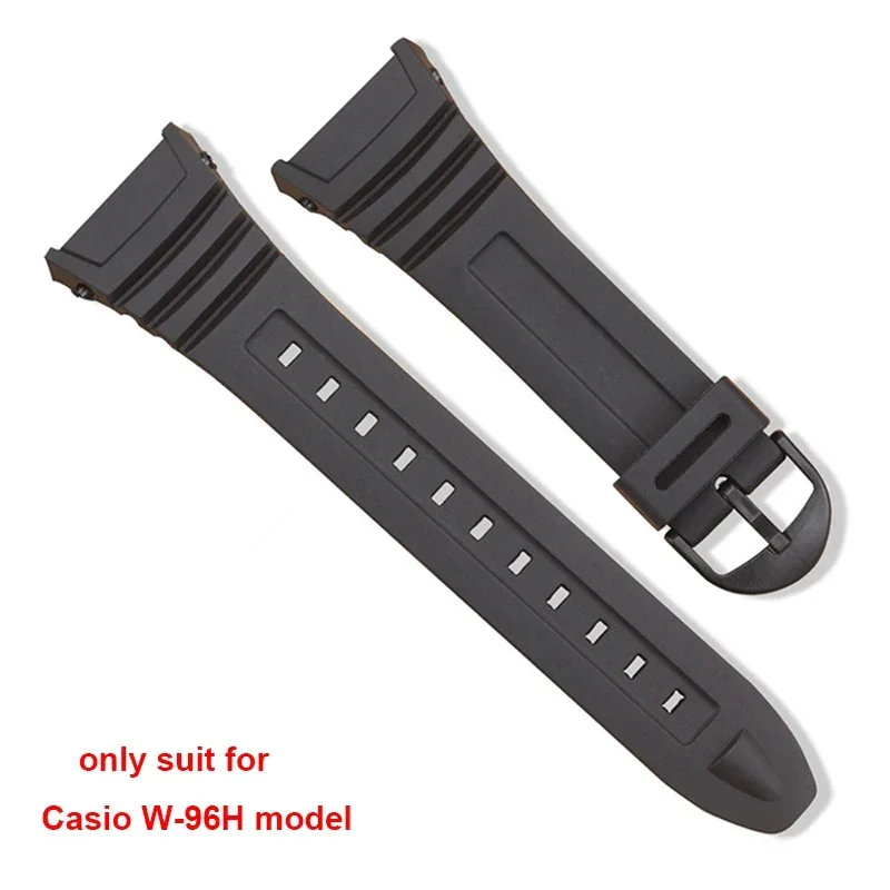 Uhrenarmband für Casio Modell W-96h, PU-Armband, spezielle Schnittstelle, 18 mm Uhrenarmband