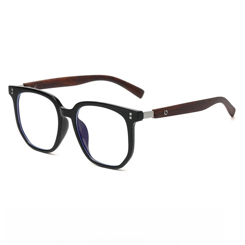 Fashion Retro Anti-Blue Light Glasses Frames Wood Grain TR90 Square Optical Eyeglasses Reading Eyewear Outdoor Driving Glasses