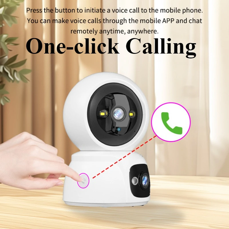 Dual Lens Wifi Security Camera 360 PTZ 3MP Video Surveillance Baby Monitor Color Night Vision Motion Detection CCTV IP Camera
