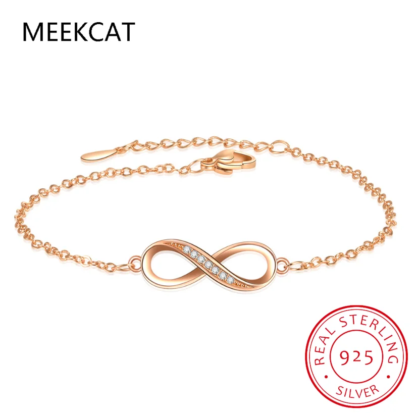 D Color Moissanite Lab Created Diamond Bracelet 925 Sterling Silver Romantic Exquisite Infinity Love For Women Jewelry Pulseiras