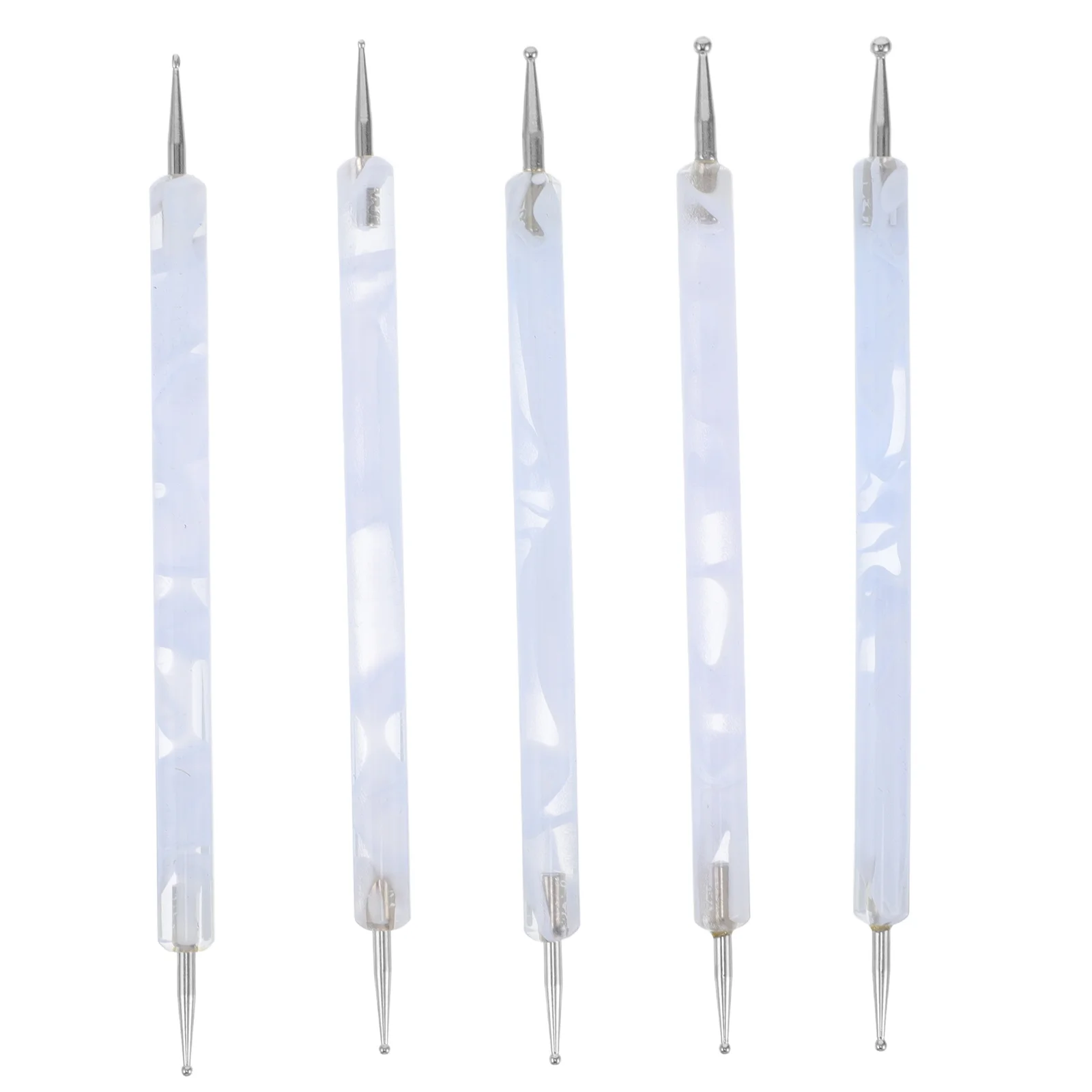 5 قطعة مجموعة فن الأظافر أدوات التنقيط أقلام مزدوجة الأطراف ملحقات مواد متينة تصميم دقيق قلم مانيكير #1