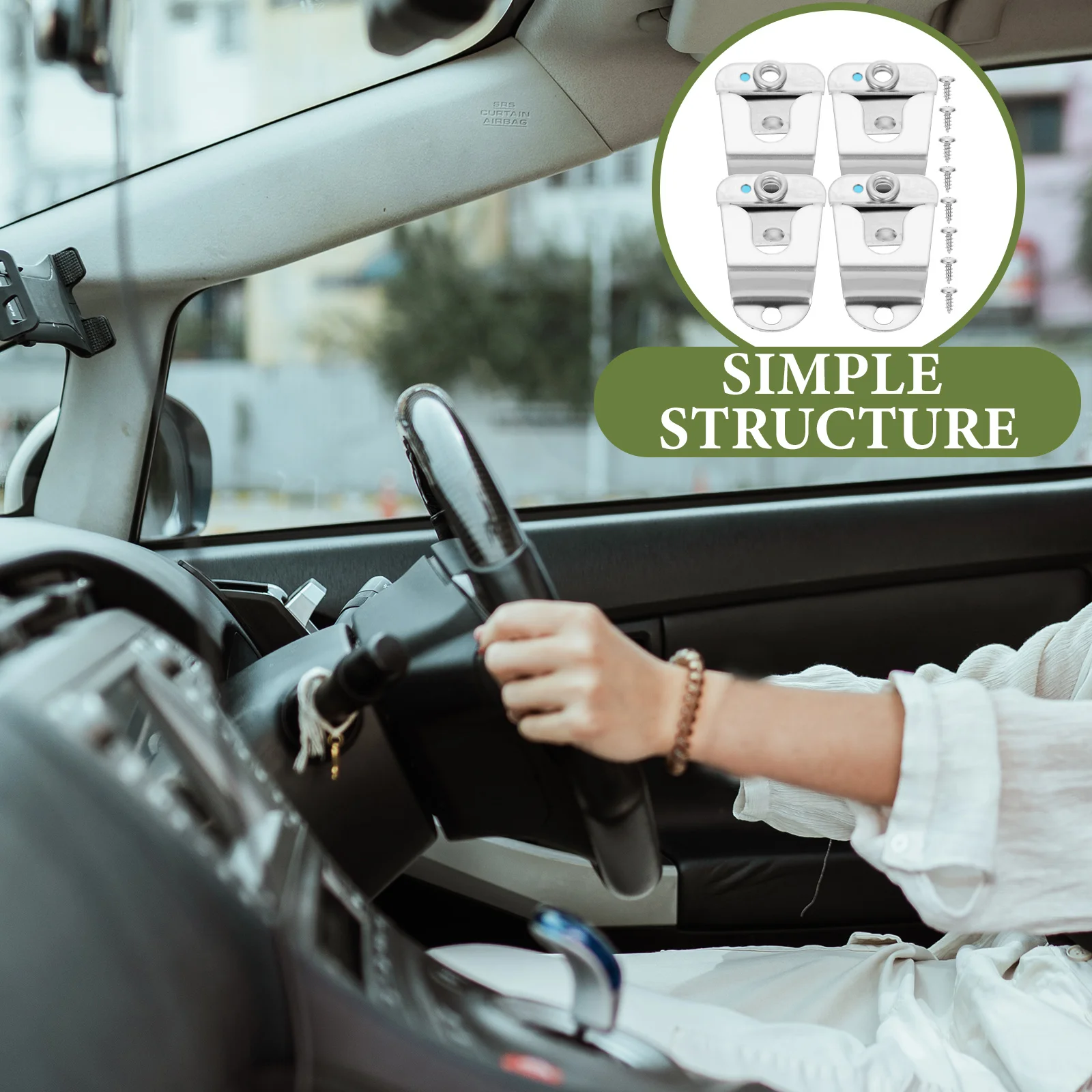 

4Pcs Cb Radio Microphone Holder Clip Metal Mic Hanger Mount for Handheld Radio Car Use with Screws Included Microphone Holder