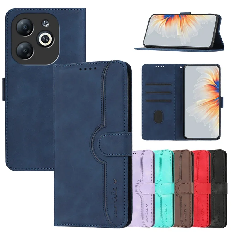 Flip Cases For Infinix Hot 40 Pro Cover on For Infinix Smart 8 7 HD Note 30 Pro Hot 40i 30i Magnetic Stand Phones Protective Bag