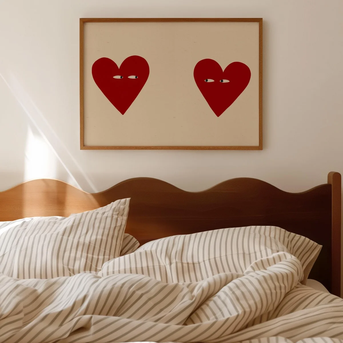 Funny Red Heart Eyes Canvas Print Poster Modern Minimalism Love Art Prints Living Room Wall Art Home Decor Valentine's Day Gifts