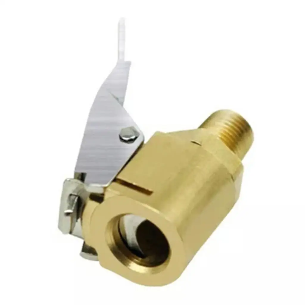 Brass Straight Lock On Tire Chuck Open Air Inflator for 8V1 Thread