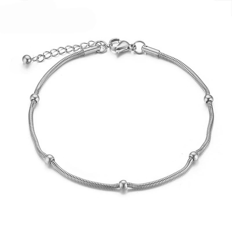 Lokaer Trendy Rose Gold Color Chain & Link Bracelets For Women High Quality Stainless Steel Beads Bracelet & Bangle Gift B19103