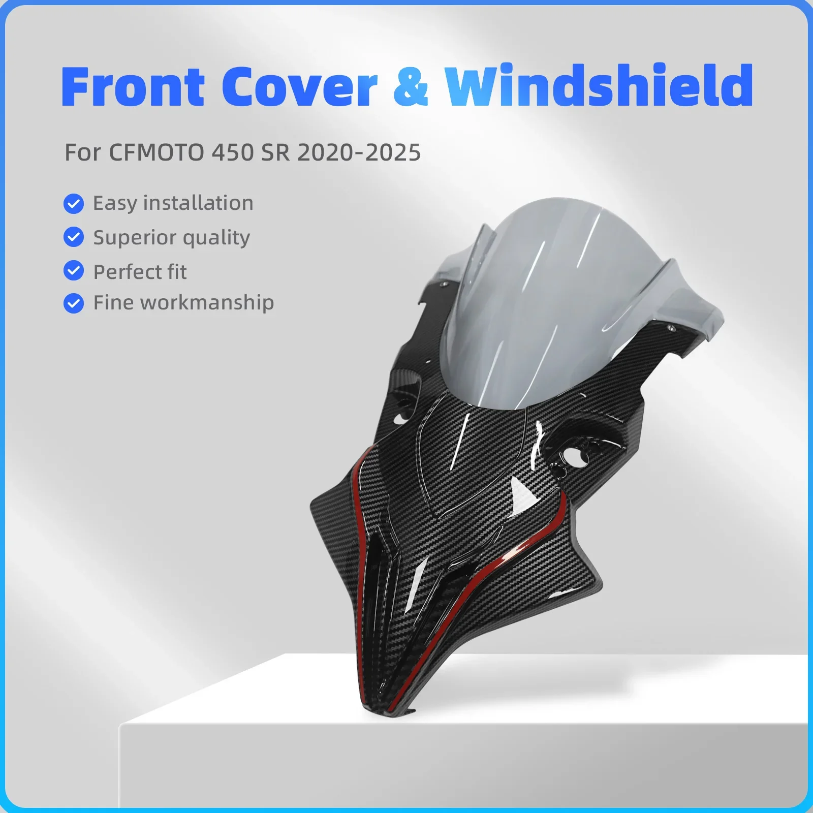 For CF450SR 450SR 2022-2025 2023 24 Motorcycle Windscreen Increase Windshield Modified Front Windshield Deflector Sports Screen