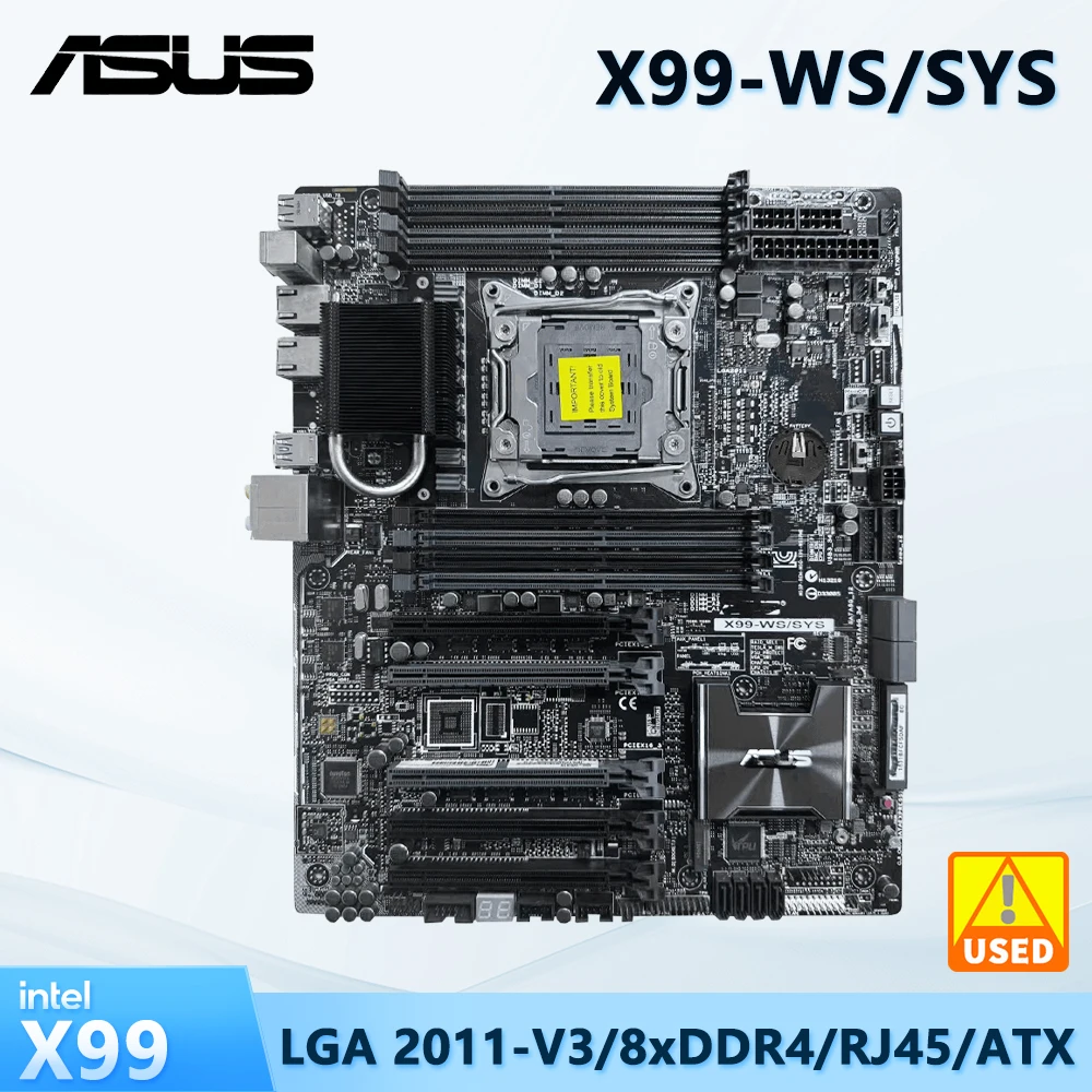 ASUS  X99-WS/SYS Motherboard intel  X99-WS/SYS LGA 2011-V3 DDR4 3200(OC) 128GB support Core i7-6850K cpu  PCI-E 3.0 M.2  ATX