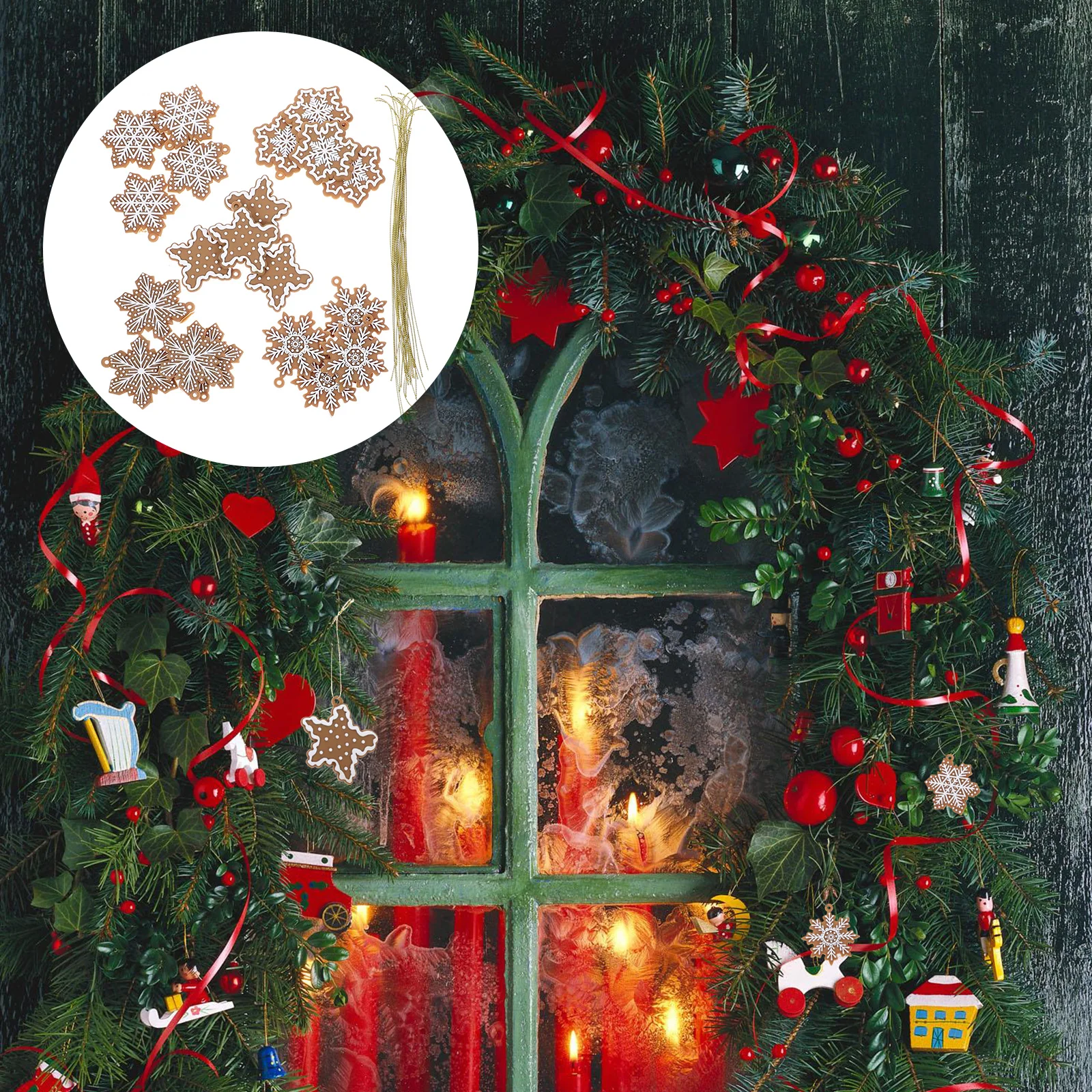 

20pcs Christmas Tree Hanging Snowflake Decorations Sturdy Xmas Pendant Party Xmas Scene Layout