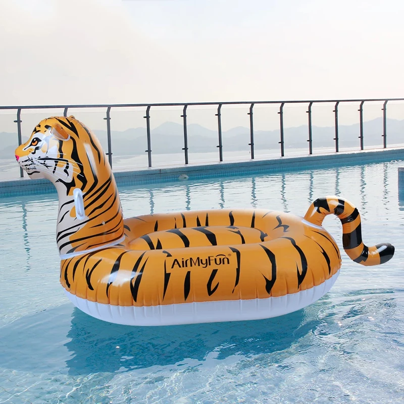 Aufblasbare Riesen Tiger Float Lounge Flöße Pool Float mit Durable Griffe Sommer Pool Party Outdoor Indoor Dekorationen für Erwachsene