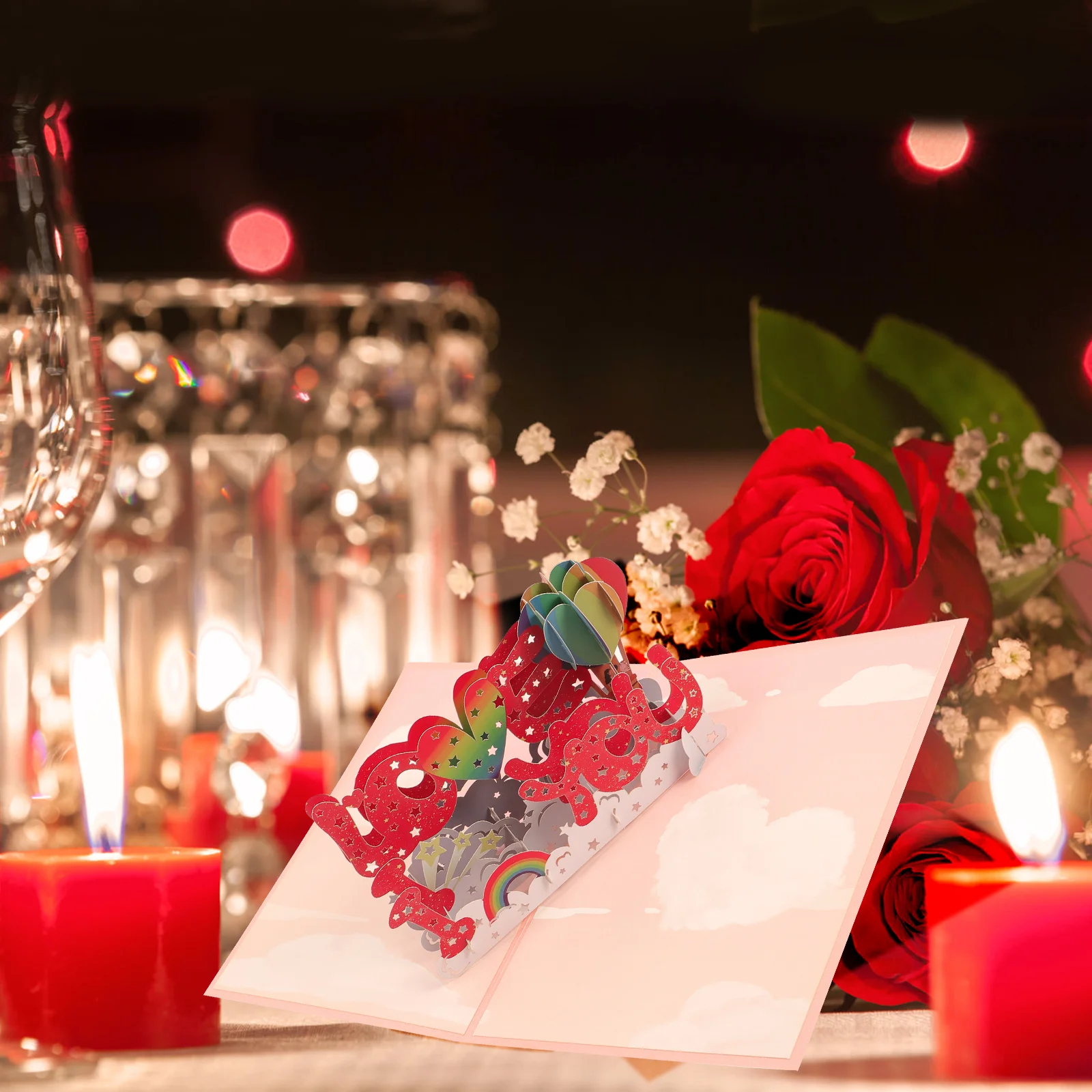 

1Set 3D Greeting Card Paper Carving I Love You Design Wedding Anniversary Birthday Valentine's Day Mother's Day Festival Card