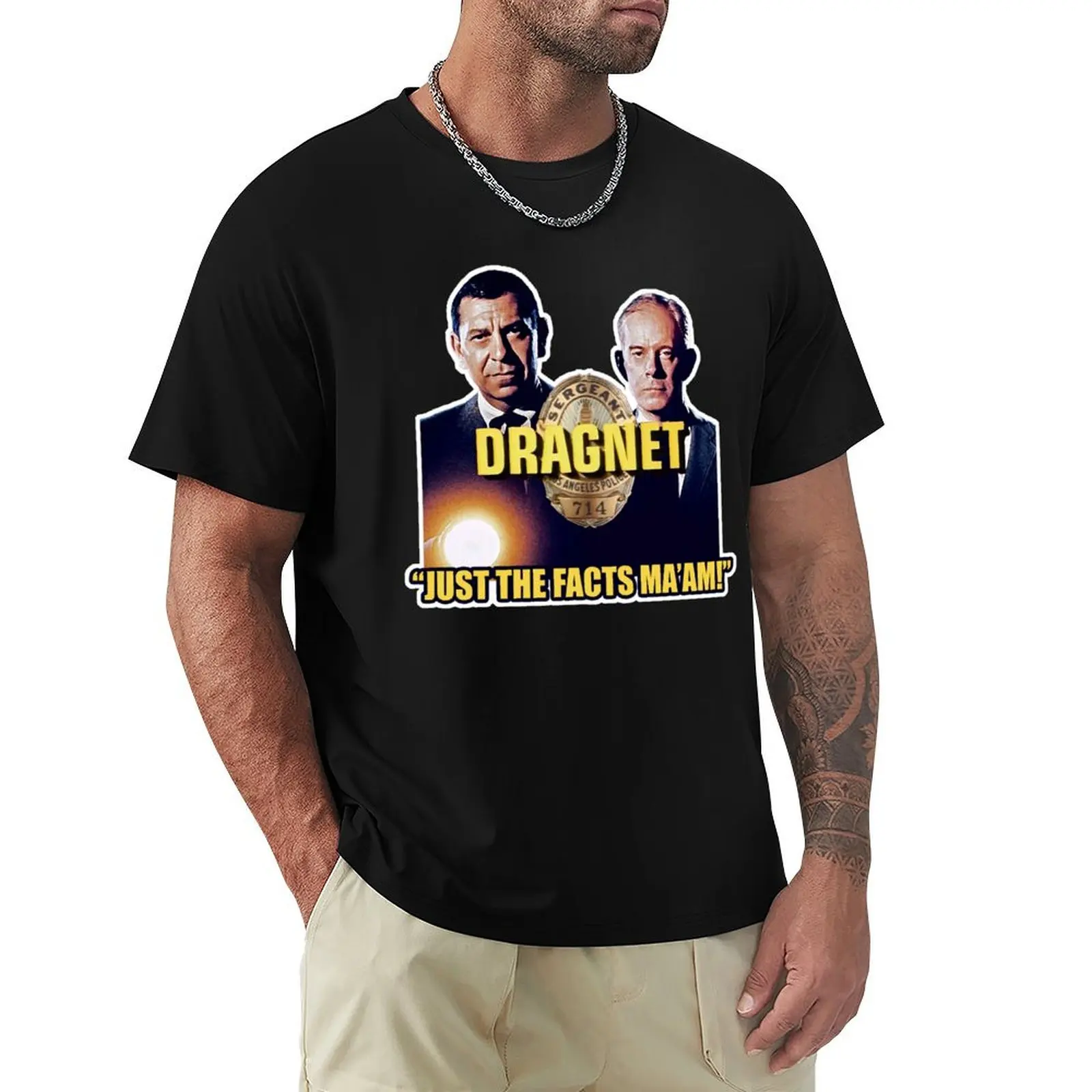 Just the Facts Dragnet Tribute T-Shirt Christmas Theme Tee Top