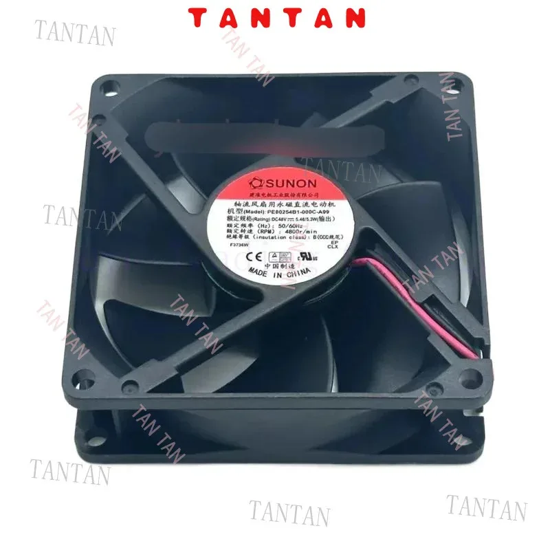 

FOR SUNON PE80254B1-000C-A99 DC 48V 5.4W 80x80x25mm 2-Wire Server Cooling Fan TAN