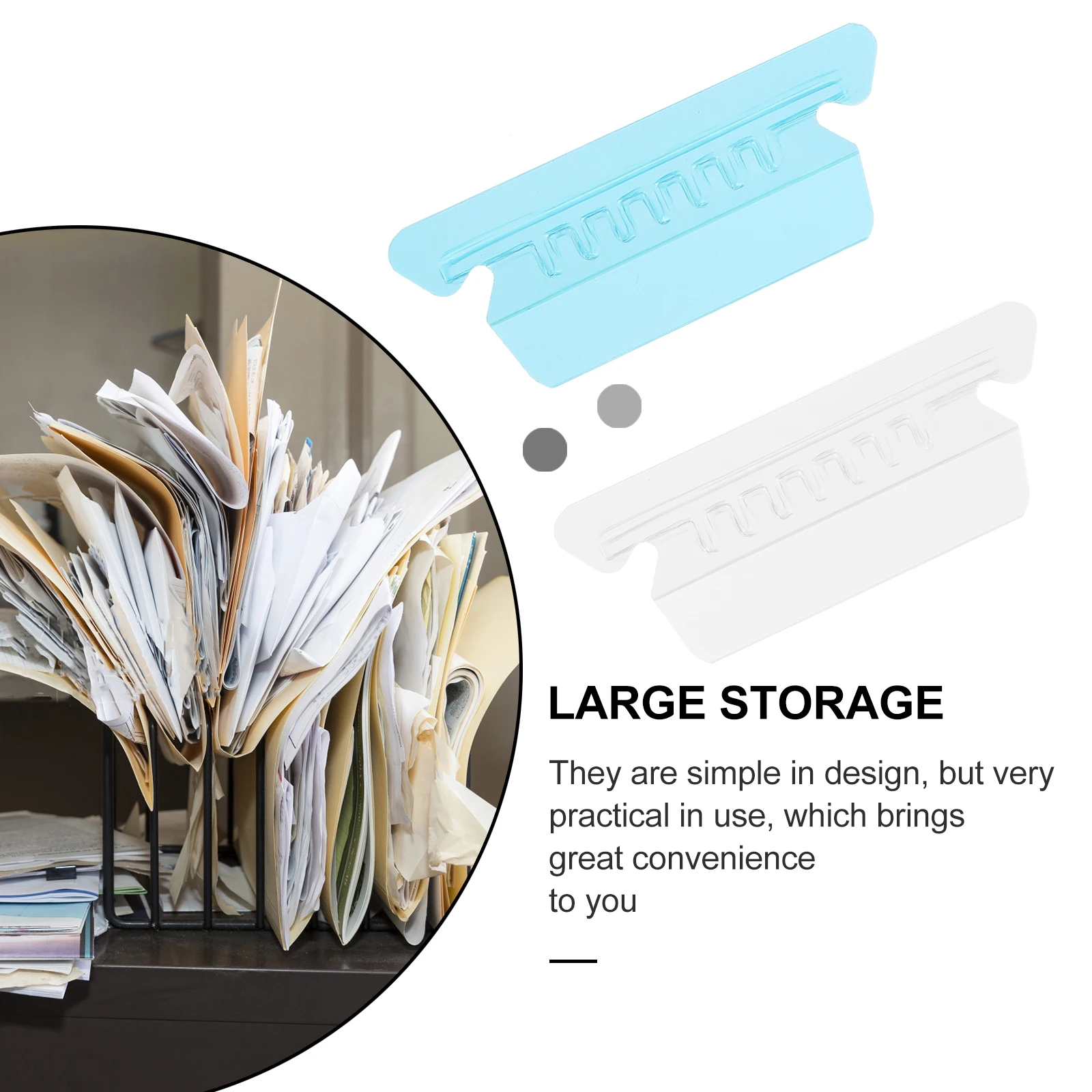 20Pcs Label Index Tabs Clear File Folder Classification Labels Lightweight Portable Document Organizer for Office Use Small