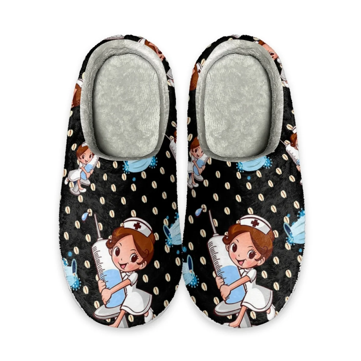 Beliodome Cute Medical Nurse Home Cotton Custon Slippers Mens Womens Sandals Plush Casual Keep Warm Shoes Couple Thermal Slipper