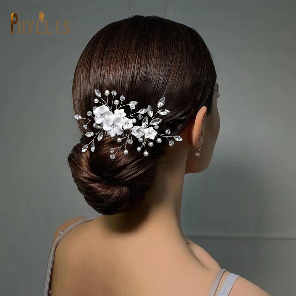 A504 Bruiloft Tiara Strass Bruids Hoofdtooi Crystal Bruiloft Haaraccessoires Parel Vrouwen Hoofddeksel Hoofdtooi Haar Clips