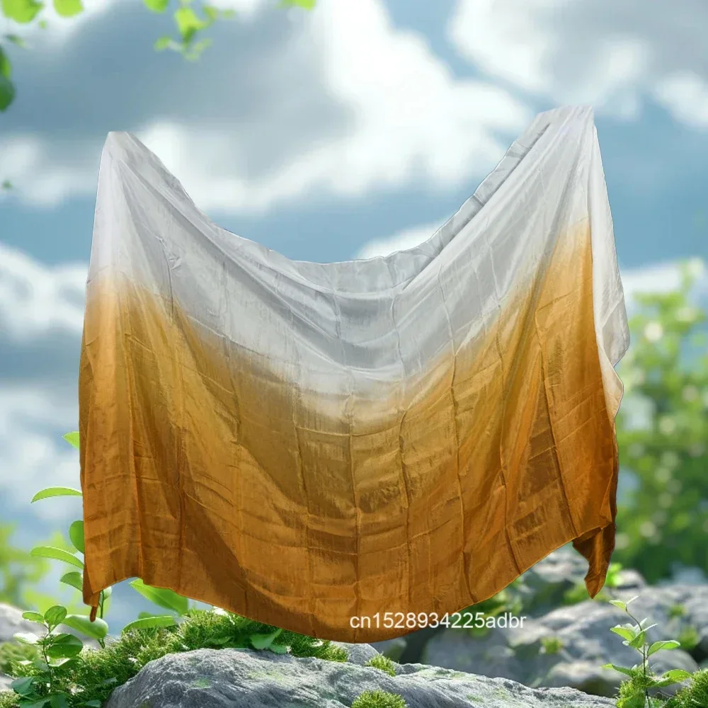 100% seda desempenho dança cor sólida textura clara xale véu de dança do ventre cachecol feminino acessórios de roupas personalização