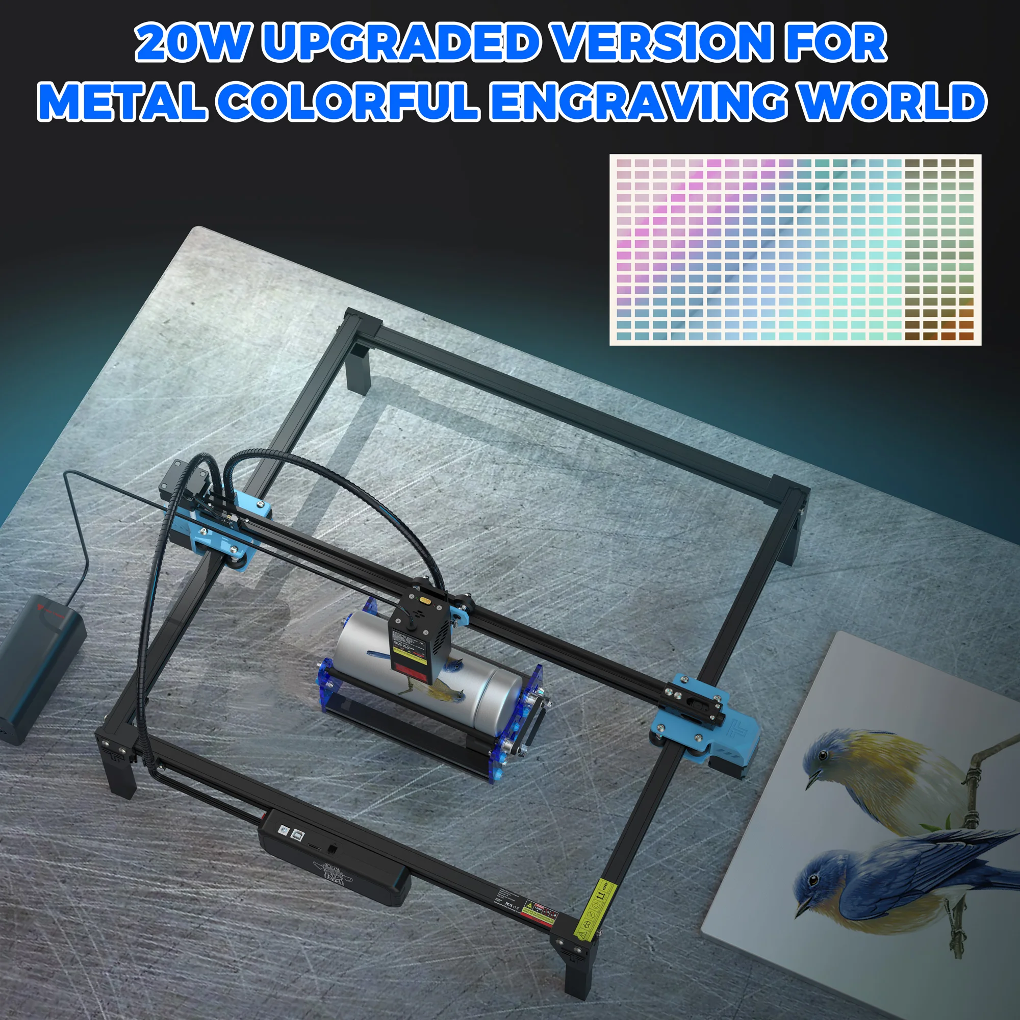 TwoTrees TTS-20 Pro CNC Metal Laser Engraver Support Offline Control Laser Cutter Leather Wood Acrylic Tools with Limit Switch