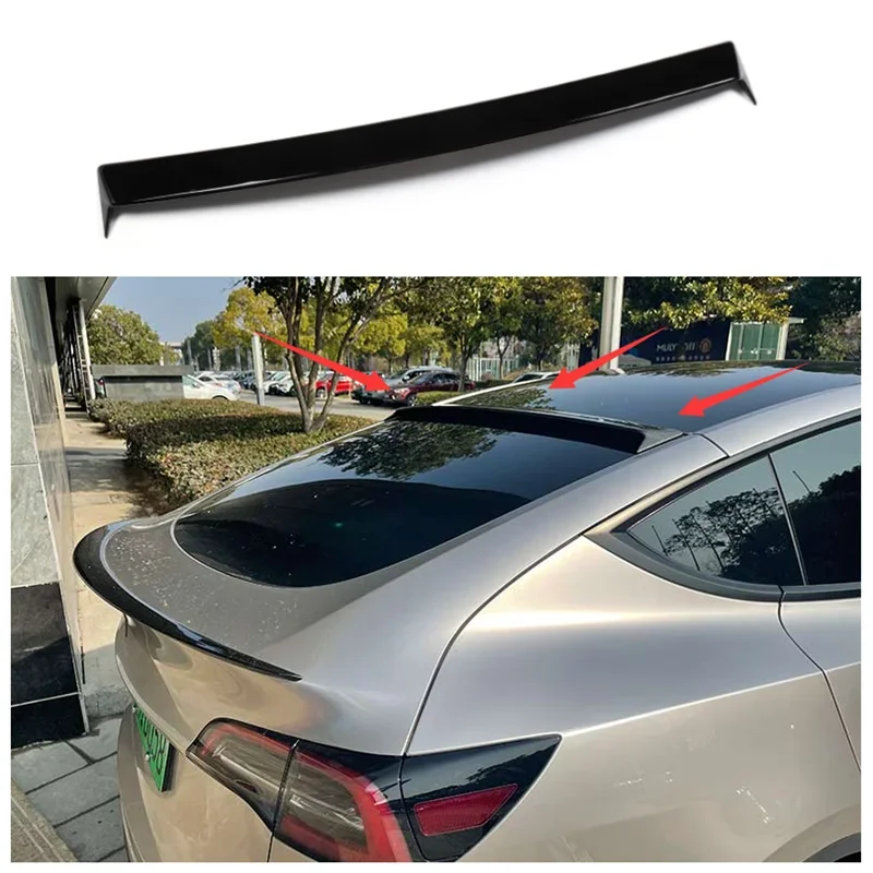 

For Tesla Model Y 2020 2021 2022+ High Quality ABS Bright Black& ABS Carbon Car Rear Trunk Lip Roof Spoiler Wing