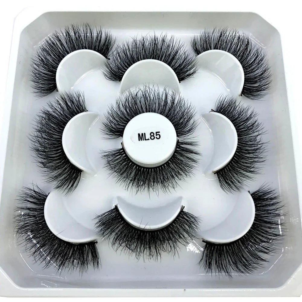 Novo 5 pares 8-25mm natural 3d cílios postiços kit de maquiagem cílios vison extensão cílios vison maquiagem natural exte