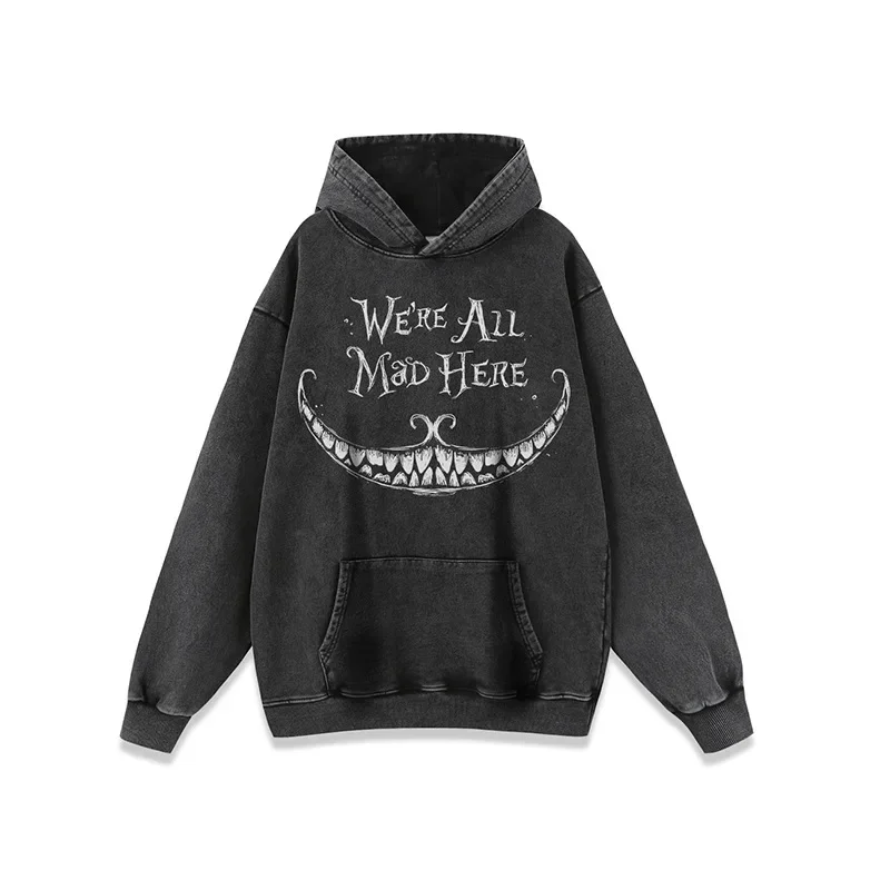 

New cotton High street retro oversize heavy hoodie Hip Hop trend make old wash water loose long-sleeved hoodie