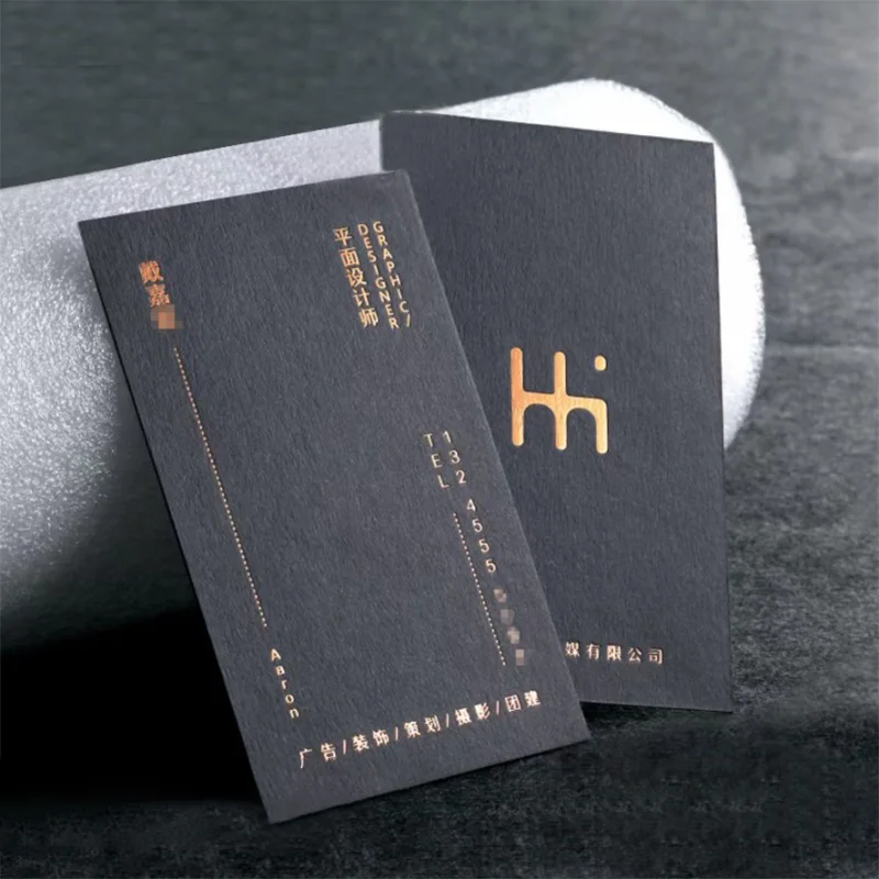 Custom Business Cards 3D Specialty Paper Double-sided Hot Stamping Embossed Logo Gold Foil Sliver Debossed logo Personalization