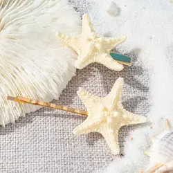 Vintage Resin Starfish Hairpin Creative White Cute Sweet Hair Clip For Fashion Trend Women Accessory