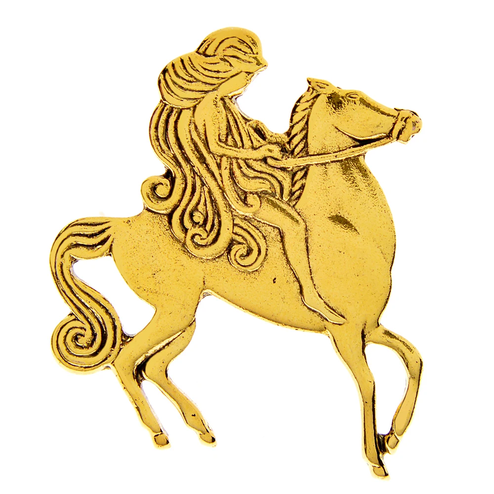 CINDY XIANG  Girl Riding A Horse Brooch Vintage Fashion Pin 2 Colors Available Retro Accessories High Quality