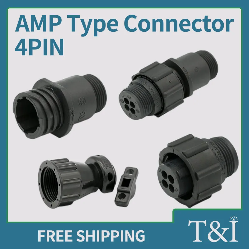 

5/10/100PCS TE/AMP Type 4Pin Connector Aviation Plug With/Without Terminal Cable Ties for SMEMA SMT Equipment 182919-1 182647-1