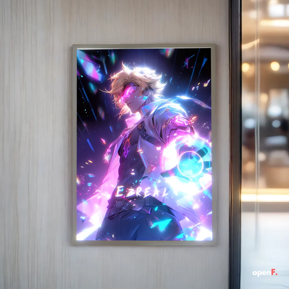 Ins personagem do jogo futuro guerreiro led pintura de luz de néon, iluminação hd de 3 tons, quadro de decoração para casa, presente de lâmpada noturna de sala de jogos