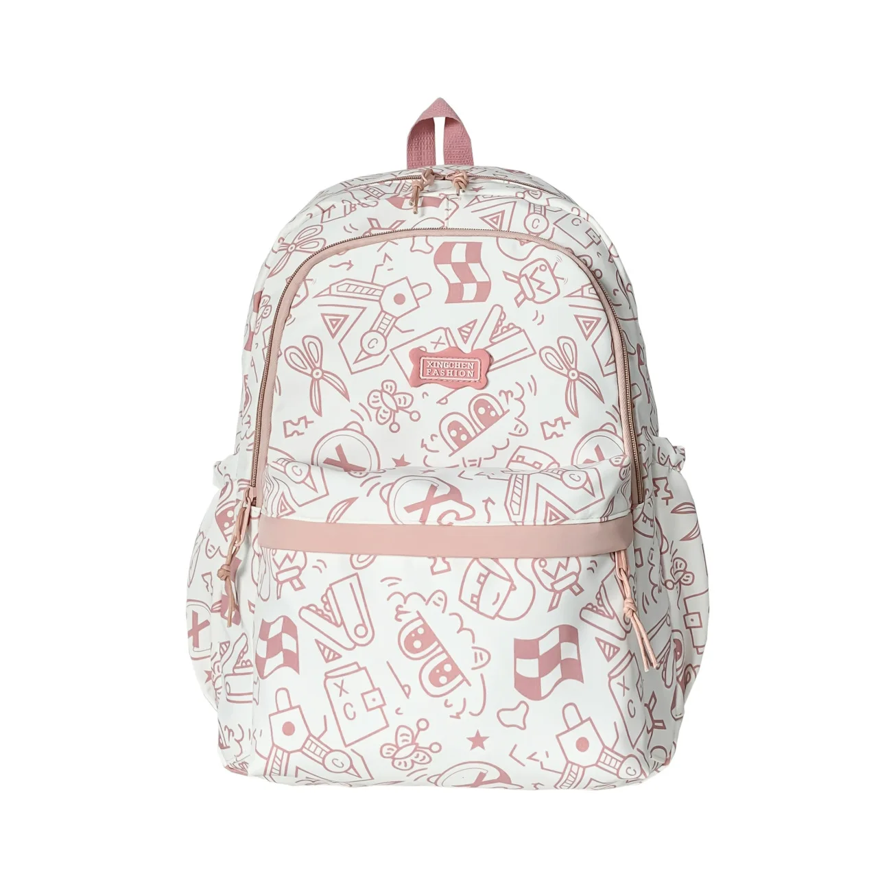 New casual printed graffiti backpack for Japanese elementary school students, simple and sweet backpack school bag mochilas