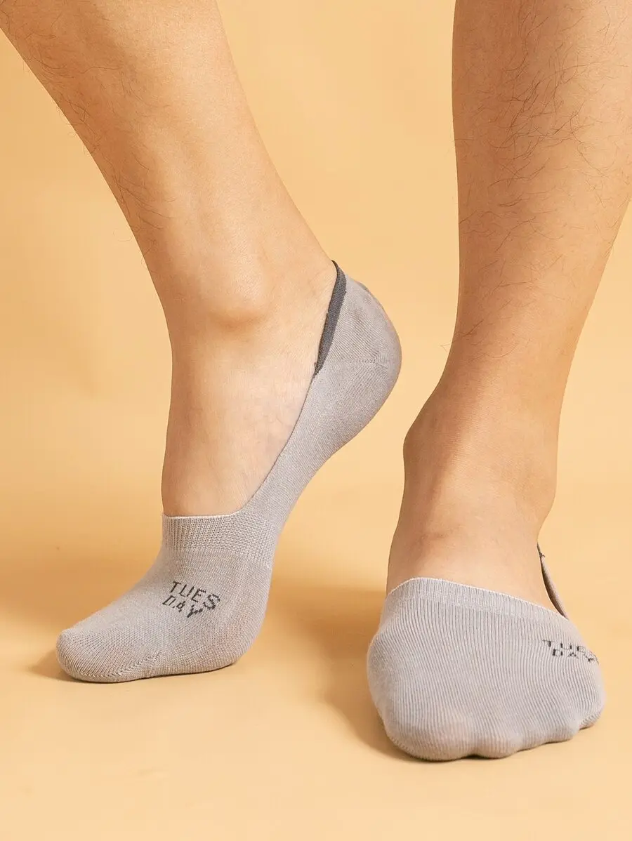 

5 Pairs Men Letter Graphic Invisible Socks Low Cut Casual