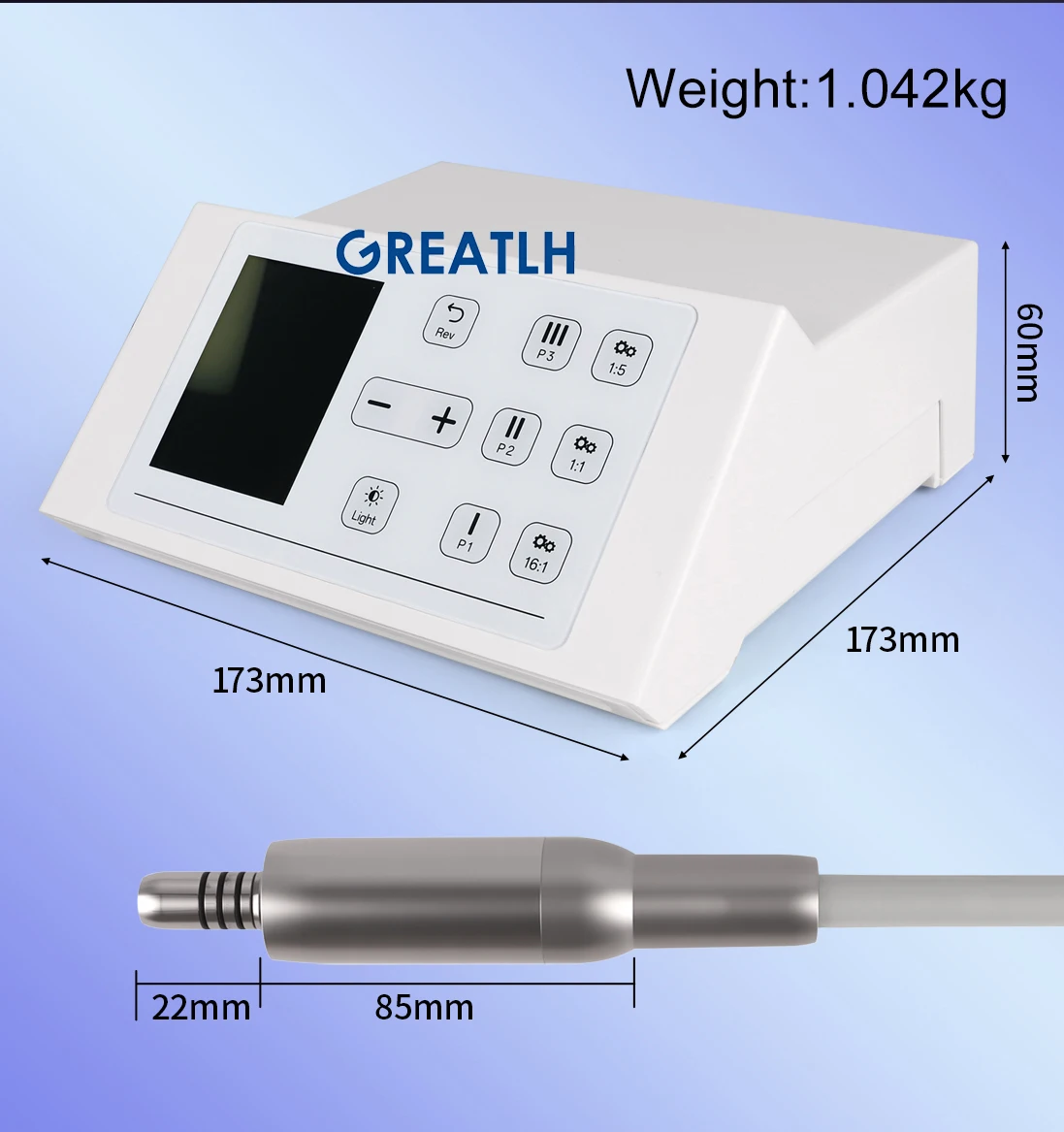 Dental Brushless LED Micro Motor Compatible with 16:1/1:1/1:5 Internal Water Spray Fiber Optic Contra Angle Hand Dental Tool