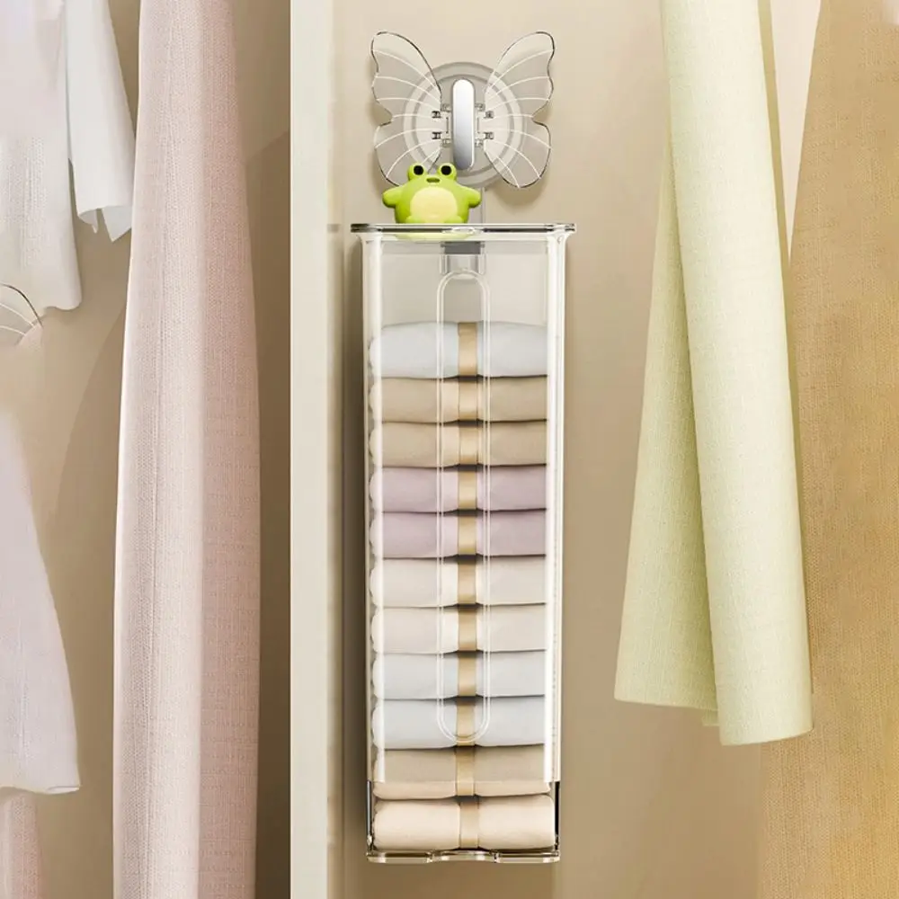 

Wall-Mounted Suction Cup Storage Box Dustproof Simple Style Wardrobe Storage Box Space-saving Multifunction