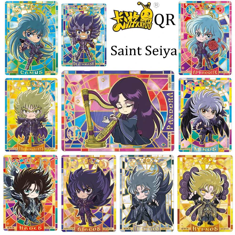 KAYOU QR Saint Seiya Pandora Death Mask Aphrodite Minos Hades Hypnos Flash foil stamping texture collection card Holiday gifts