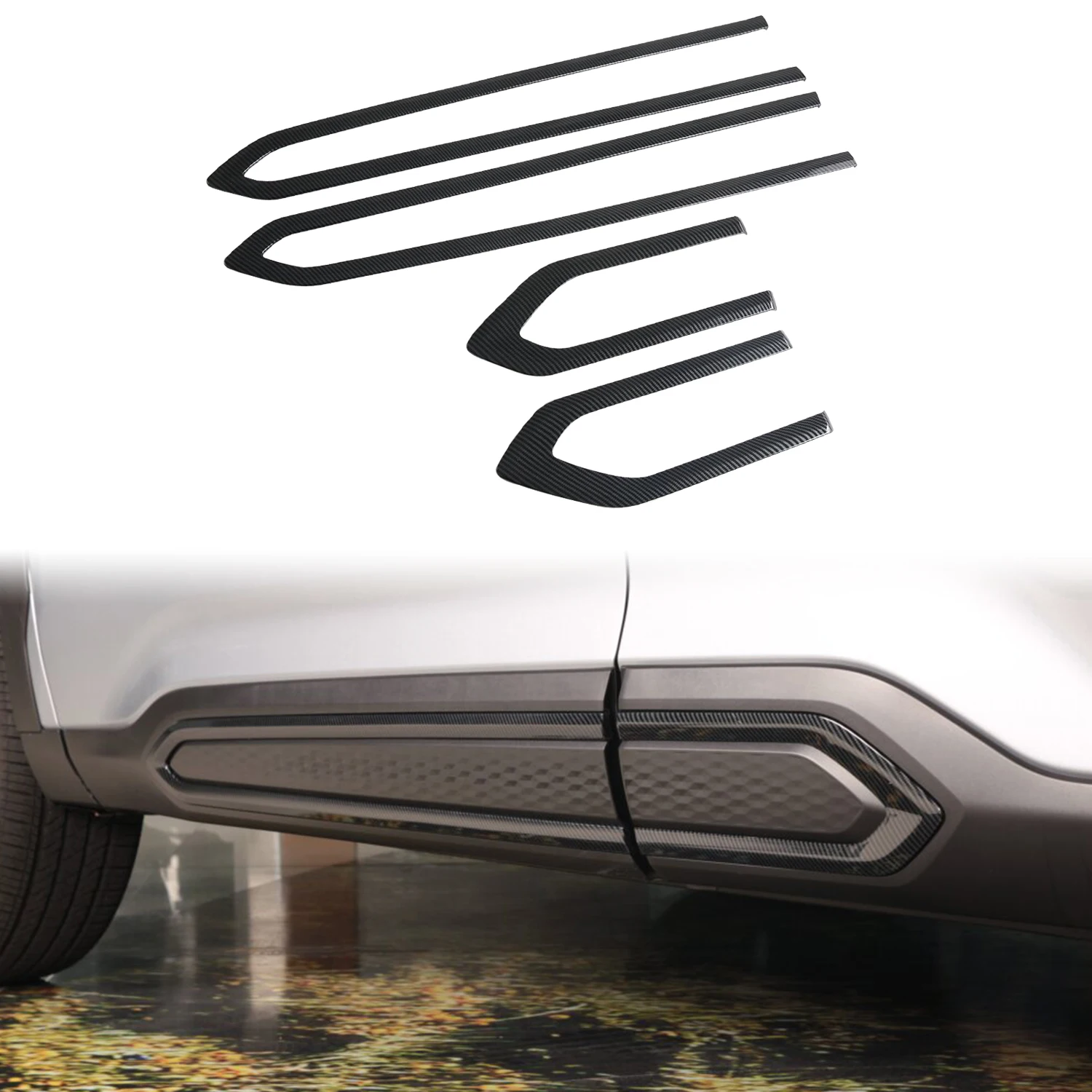 

For Subaru Forester 2025 2026 Carbon Style Exterior Side Door Body Molding Strips Decor Cover Trim 4pcs