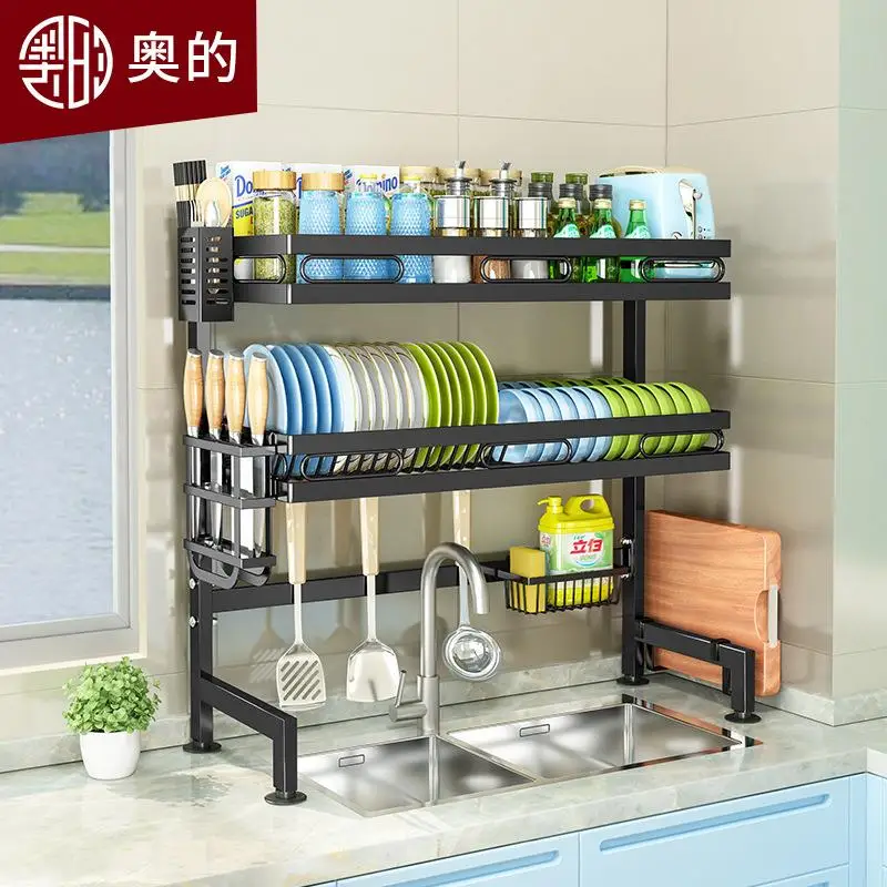 

Modern Minimalist Kitchen Sink Dish Rack Drain Shelf Bowl Holder Plate Storage Bracket Wall Mounted Stainless Steel Holder