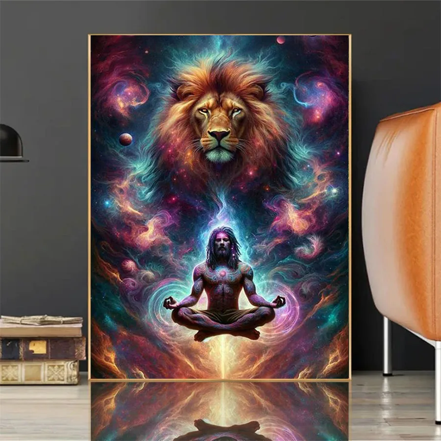 5D Diamond Embroidery Picture Lion Shamanic Consciousness Portrait Meditation Diamond Painting Mosaic Cross Stitch Handmade Gift