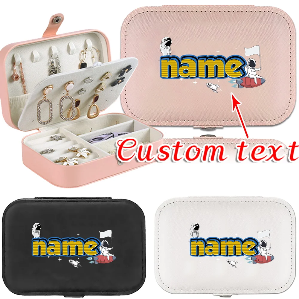 

Customizable Leather Portable Jewelry Box with Large Capacity Necklace Earrings and Double-layer Storage Jewelry Box