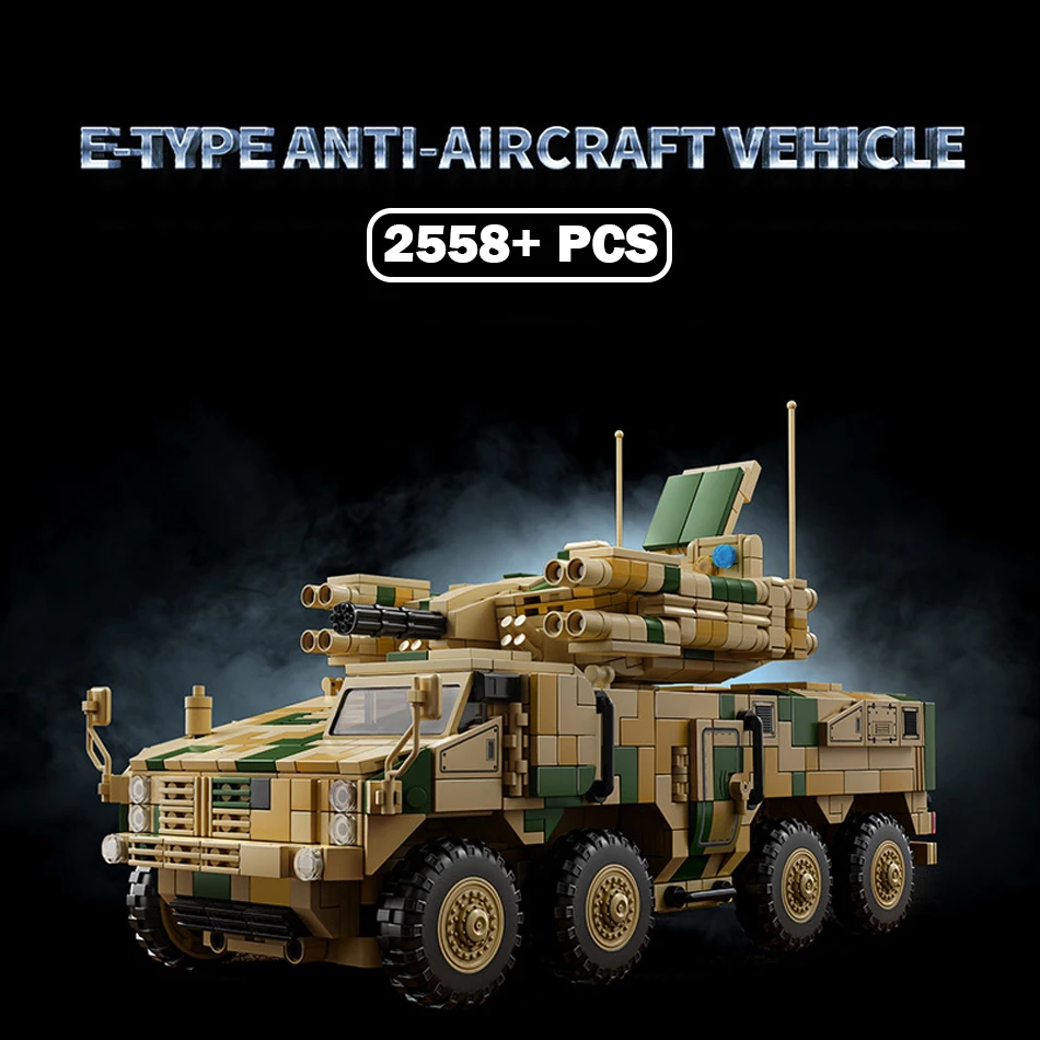

MOC Military Type 625E Air Defenses System Building Blocks WW2 Anti Aircraft Gun Missile Armored Vehicle Bricks Toys Kids Gifts